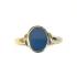 Ring, 14krt.goud met blauwe lagensteen 10x8mm.(maat 18) - 24302
