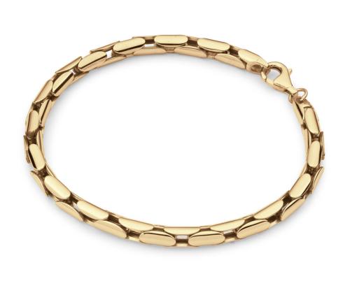 Armband, zilver geel verguld cardanoschakel (lengte 19cm.) - 24309