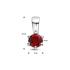 Hanger, zilver gerhodineerd met granaat (4mm.) - 24314