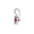 Hanger, zilver gerhodineerd met robijn (4mm.) - 24318