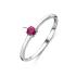 Ring, zilver gerhodineerd met robijn (maat 17,5) - 24320