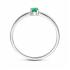 Ring, zilver gerhodineerd met smaragd (maat 17,5) - 24321
