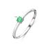 Ring, zilver gerhodineerd met smaragd (maat 17,5) - 24321