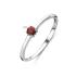 Ring, zilver gerhodineerd met granaat (maat 18) - 24324