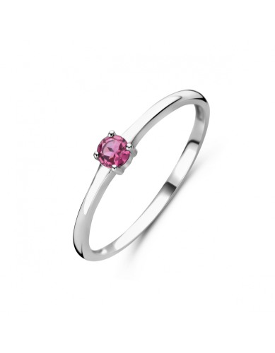 Ring, zilver gerhodineerd met toermalijn (maat 16,5) - 24325