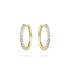 Oorringen, zilver verguld met zirconia (2x20mm.) - 24331