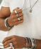 TAJ AMSTERDAM Zilveren Cuff Herenarmband Kara (one size) - 24335
