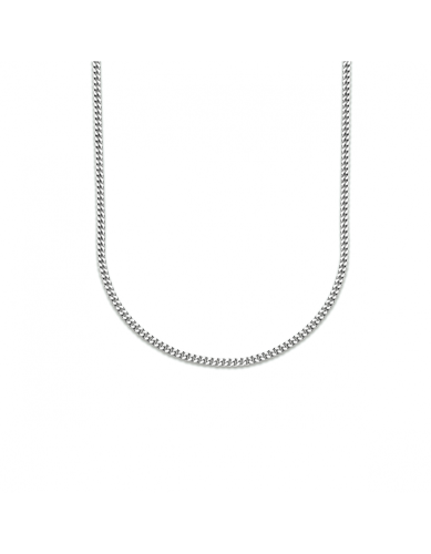 Collier, zilver gerhodineerd gourmetteschakel 2,4mm. (50cm.) - 24336
