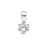 Hanger, zilver gerhodineerd met zirkonia (4mm.) - 24337