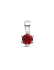 Hanger, zilver gerhodineerd met synthetisch saffier (4mm.) - 24338