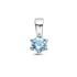 Hanger, zilver gerhodineerd met blauw topaas (4mm.) - 24339