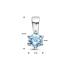 Hanger, zilver gerhodineerd met blauw topaas (4mm.) - 24339
