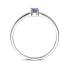 Ring, zilver gerhodineerd met licht amethist (maat 18) - 24341