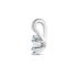 Hanger, zilver gerhodineerd met aquamarijn (4mm.) - 24348