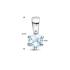 Hanger, zilver gerhodineerd met aquamarijn (4mm.) - 24348