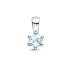 Hanger, zilver gerhodineerd met aquamarijn (4mm.) - 24348