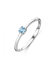 Ring, zilver gerhodineerd met aquamarijn (maat 17) - 24349