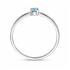 Ring, zilver gerhodineerd met aquamarijn (maat 17) - 24349