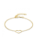 Armband, zilver verguld hart (lengte: 16-19cm.) - 24350