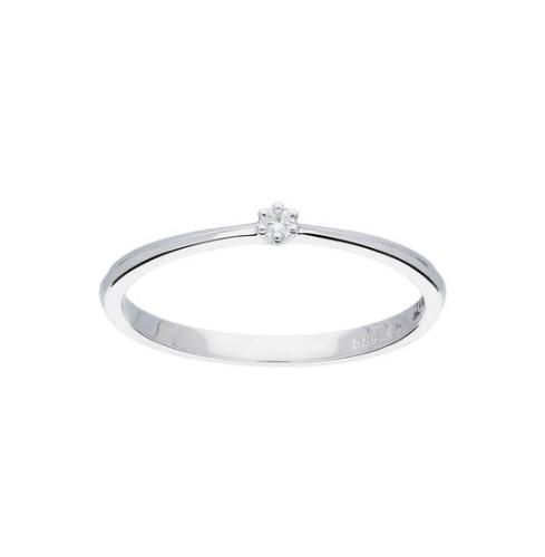 Ring, 14krt.witgoud met 0,03ct. diamant (maat 56) - 24352