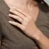 Ring, 14krt.witgoud met diamant totaal 0,16ct. (maat:56) - 24358