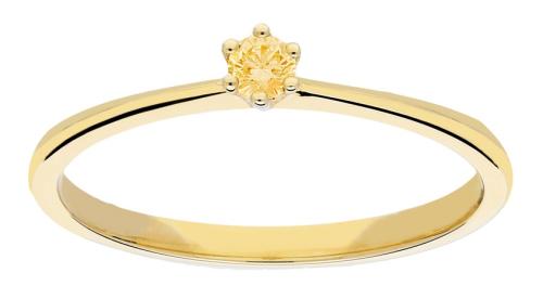 Jackie Ring,14krt.goud met citrien 2,5mm.(maat 56) - 24359