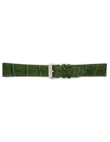 Horlogeband 14mm Groen, krokodillen print - 24380
