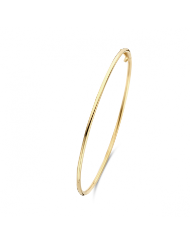 Bangle, 14krt.goud dop ronde buis 2,4 mm (60 x 52 mm.) - 24420