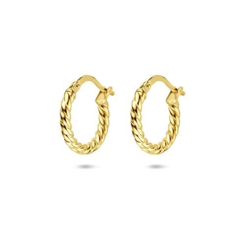 Oorringen, 14krt.goud met een kern van 925 zilver (15x2mm.) - 24421