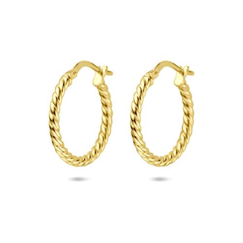 Oorringen, 14krt.goud met een kern van 925 zilver (19x2mm.) - 24422