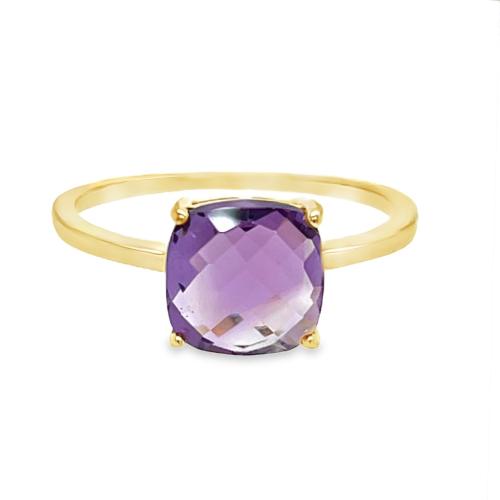 Ring, 14krt.goud met amethist (maat 53) - 24461