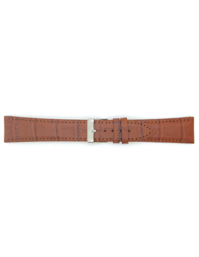 Horlogeband 22mm Bruin Krokodillenprint - 24465