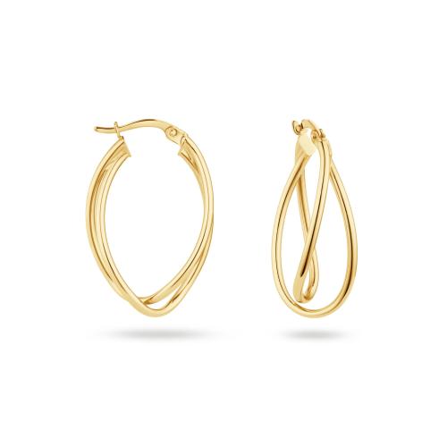 Jackie Oorringen, 14krt.goud "Maxima Hoops" (29x8,5mm.) - 24494