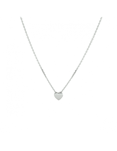 Collier, zilver met schuifhart (lengte:41-45cm.) - 24511