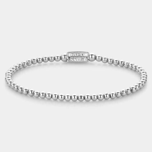 Rebel and Rose Armband "Silver Shine" met Hematiet (maat S: 16,5cm) - 24523