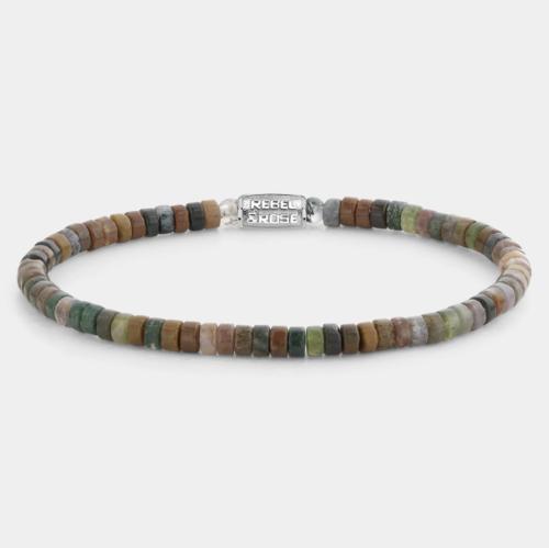 Rebel and Rose Armband "Slices - Indian Summer" met Indian Agate (maat S: 16,5cm) - 24527