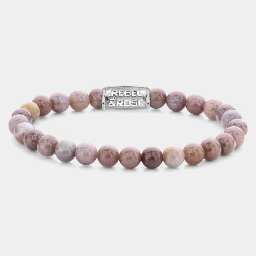 Rebel and Rose Armband "Rose Garden" met Tijgeroog, Rhodochrosiet (maat S: 16,5cm) - 24529