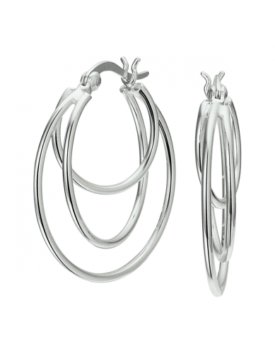 Oorringen, zilver gerhodineerd (27x4mm.) - 24550