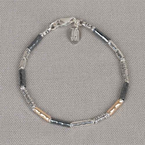 Jeh Jewels Armband, model 17710 tubes zilver/oxie/goldfilled - 24585