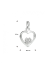 Hanger, zilver grhodineerd hart zirkonia (10mm.) - 24588