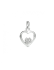 Hanger, zilver grhodineerd hart zirkonia (10mm.) - 24588