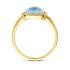 Ring, 14krt.goud met 0,09ct. diamant en ovaal topaas (maat 17,75) - 24609