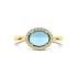 Ring, 14krt.goud met 0,09ct. diamant en ovaal topaas (maat 17,75) - 24609