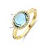 Ring, 14krt.goud met 0,09ct. diamant en ovaal topaas (maat 17,75) - 24609
