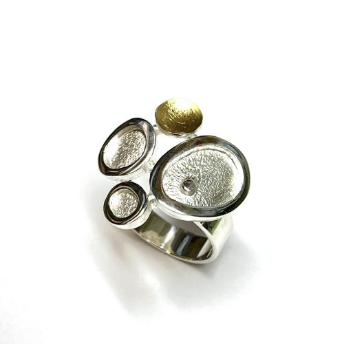 AUDAR Ring, model 1803 zilver met 18krt.goud - 24642