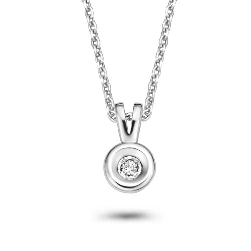 Rosa Di Luca Collier, zilver met diamant 0,03ct. (lengte: 45cm.) - 24658