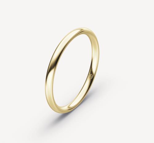 Rauschmayer herenring, 9krt.geelgoud breedte: 2mm. (maat 59) - 24666