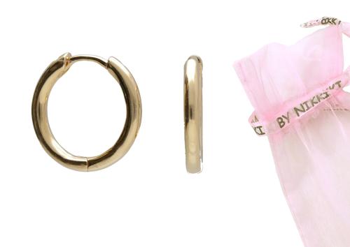 BY NIKKI Oorringen, zilver verguld  (diameter: 12mm.) - 24672