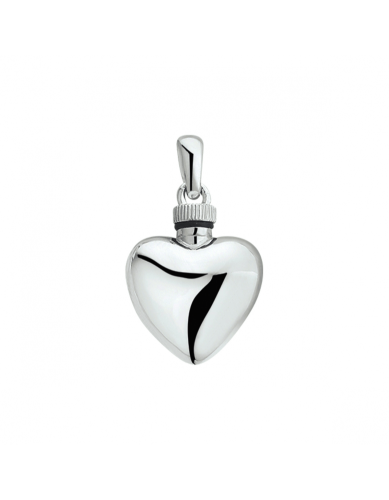 Urnhanger, zilver gerhodineerd hart (breedte: 16,5mm.) - 24673