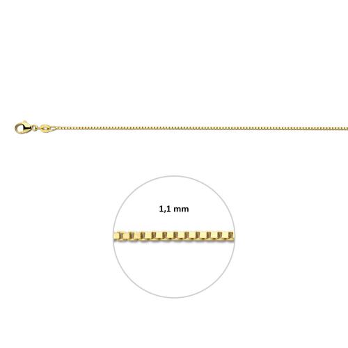 Collier, 14krt.goud venetiaanse schakel 1.1mm (lengte: 42cm.) - 24676